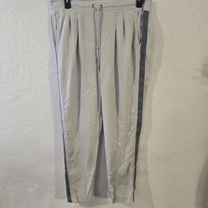 Athleta Womens Globe Trotting Lyocell Grey Athleisure Pants Sz 14 Side zip 2014